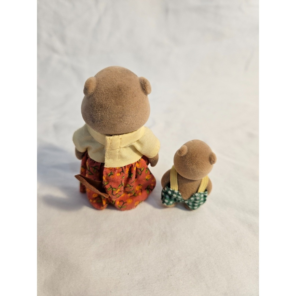 Calico Critters Sylvanian Families Woodbrook Beaver Mom and Son Doll Vintage - Picture 2 of 3